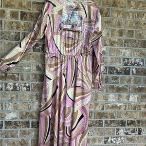 MARELLA Multicolor Abstract Long Sleeve Dress NWT